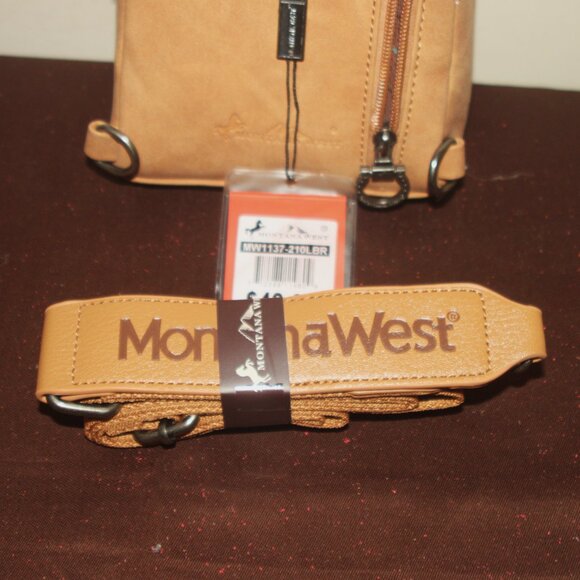 NWT MONTANA WEST CROSSBODY/SLING BAG - TAN - Picture 4 of 4